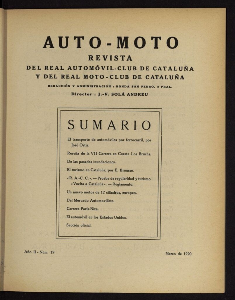 Miniatura de Auto-Moto de marzo de 1920, nº 19