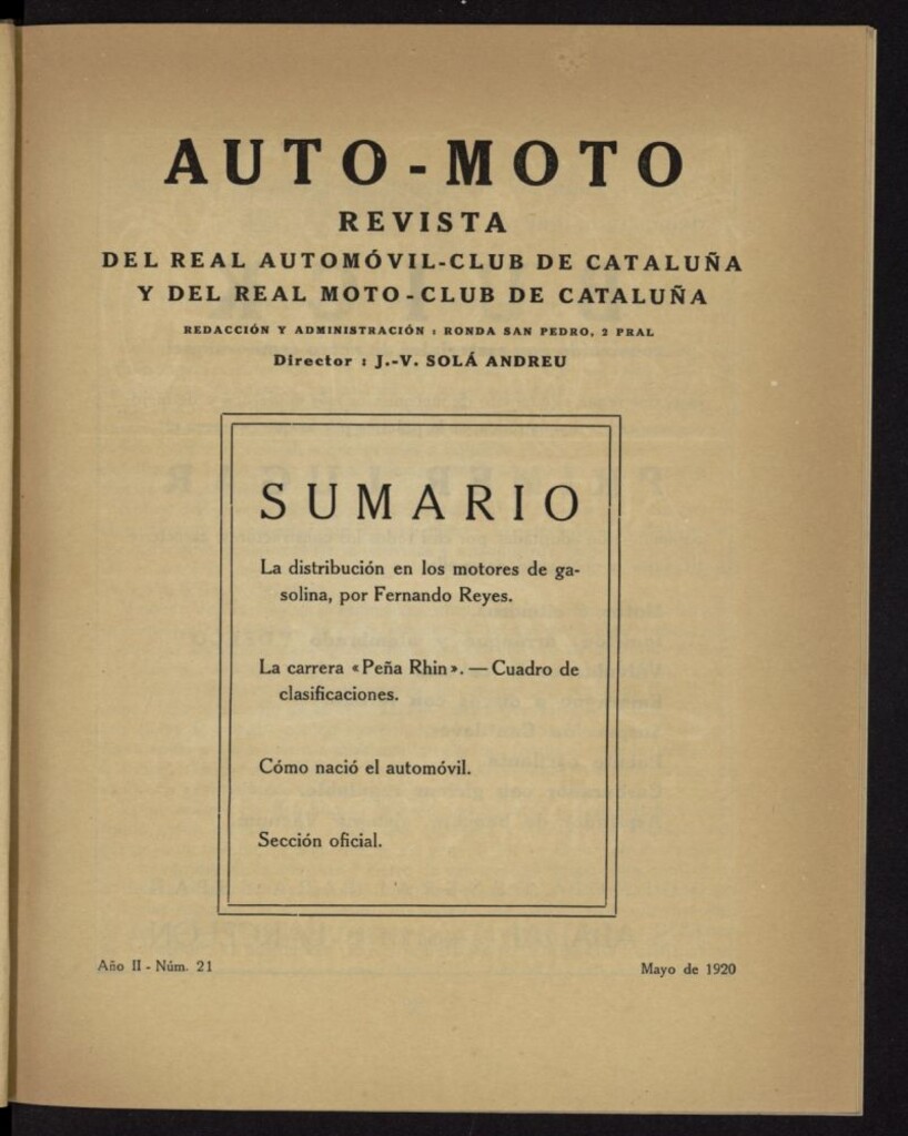 Miniatura de Auto-Moto de mayo de 1920, nº 21
