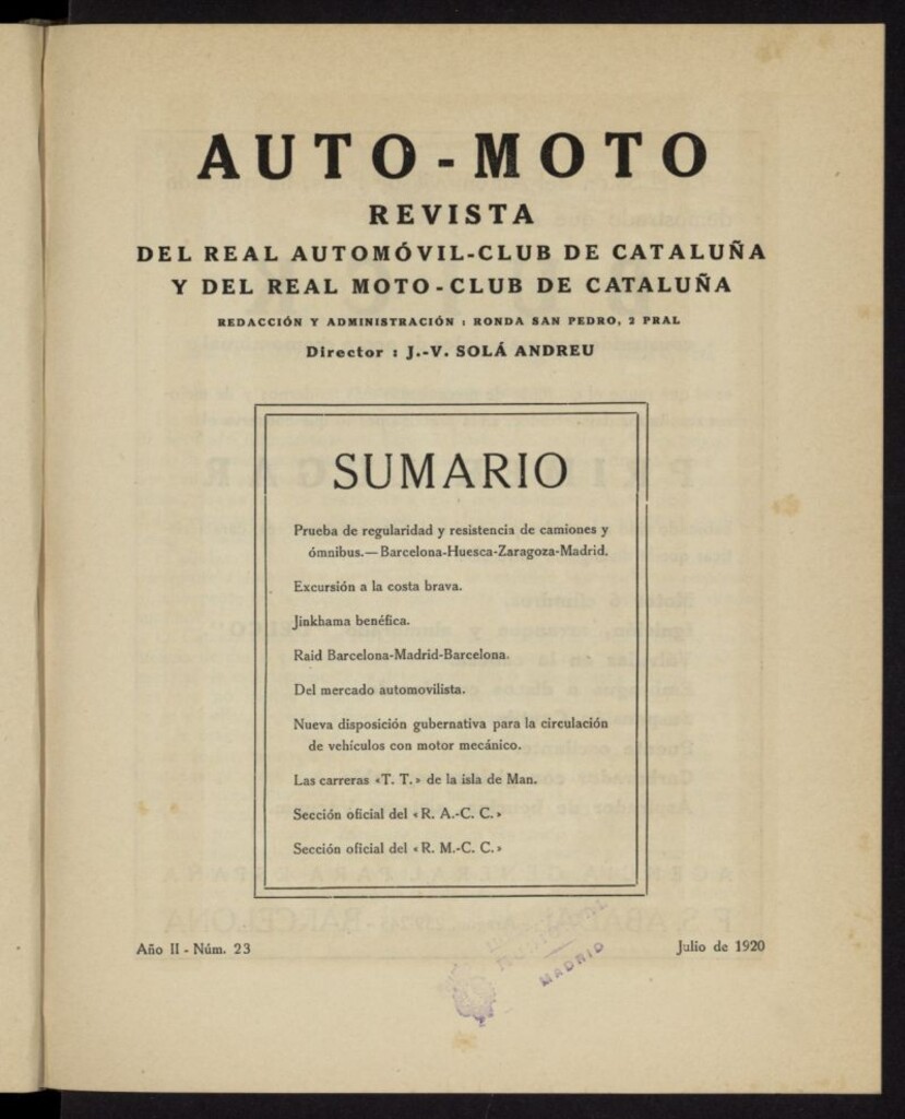 Miniatura de Auto-Moto de julio de 1920, nº 23