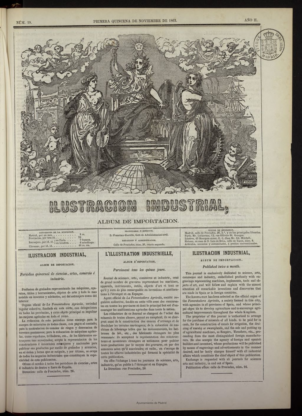 Miniatura de Ilustración Industrial: álbum de importación de la primera quincena de noviembre de 1863, nº 19