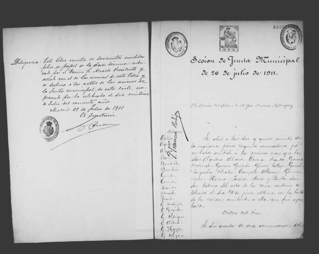Miniatura de Actas de acuerdos del Ayuntamiento. Tomo 534 del año 1911 (26 julio 1911 a 29 abril 1912)