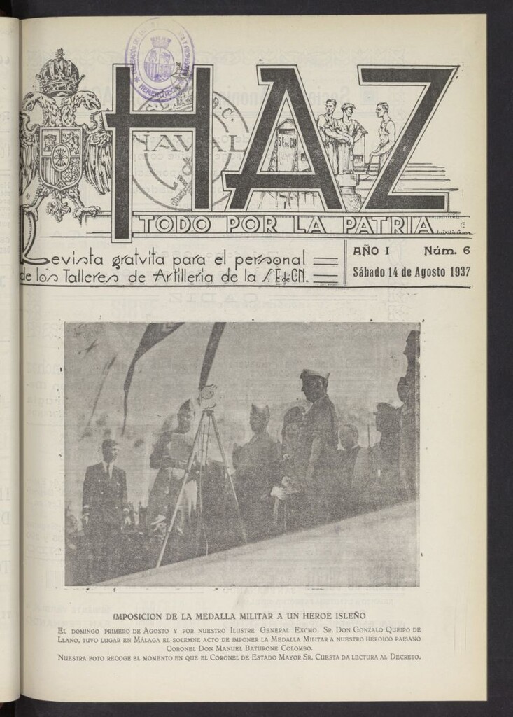 Miniatura de Haz del 14 de agosto de 1937, nº 6