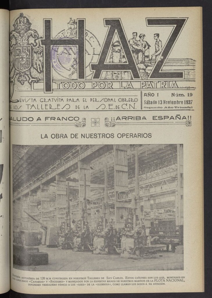 Miniatura de Haz del 13 de noviembre de 1937, nº 19