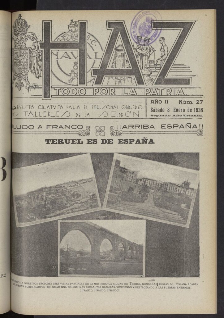Miniatura de Haz del 8 de enero de 1938, nº 27