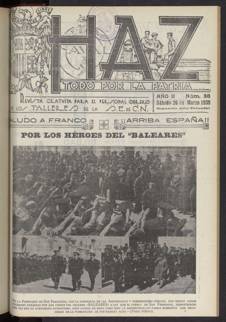 Miniatura de Haz del 26 de marzo de 1938, nº 38