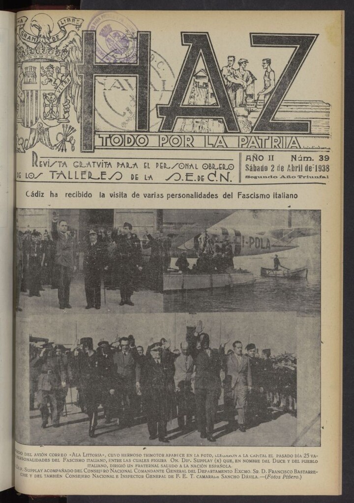 Miniatura de Haz del 2 de abril de 1938, nº 39
