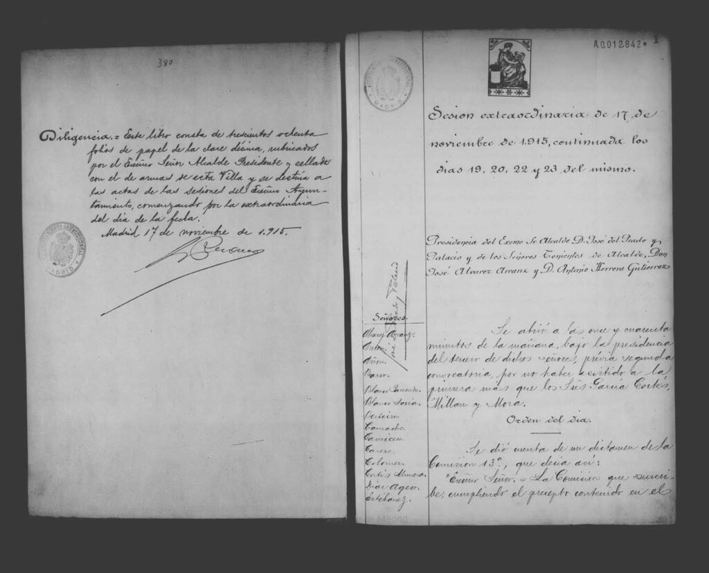 Miniatura de Actas de acuerdos del Ayuntamiento. Tomo 553 del año 1915 (17 diciembre a 23 diciembre)