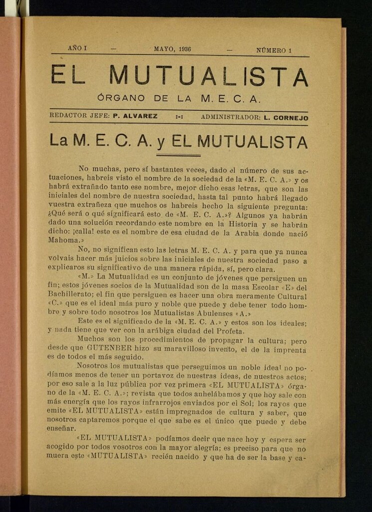 Miniatura de El Mutualista : órgano de la M.E.C.A.