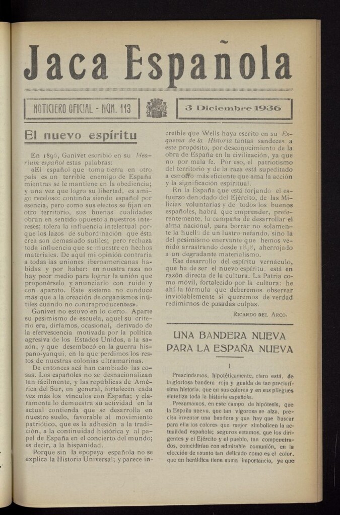 Miniatura de Jaca española : noticiero oficial del 3 de diciembre de 1936, nº 113