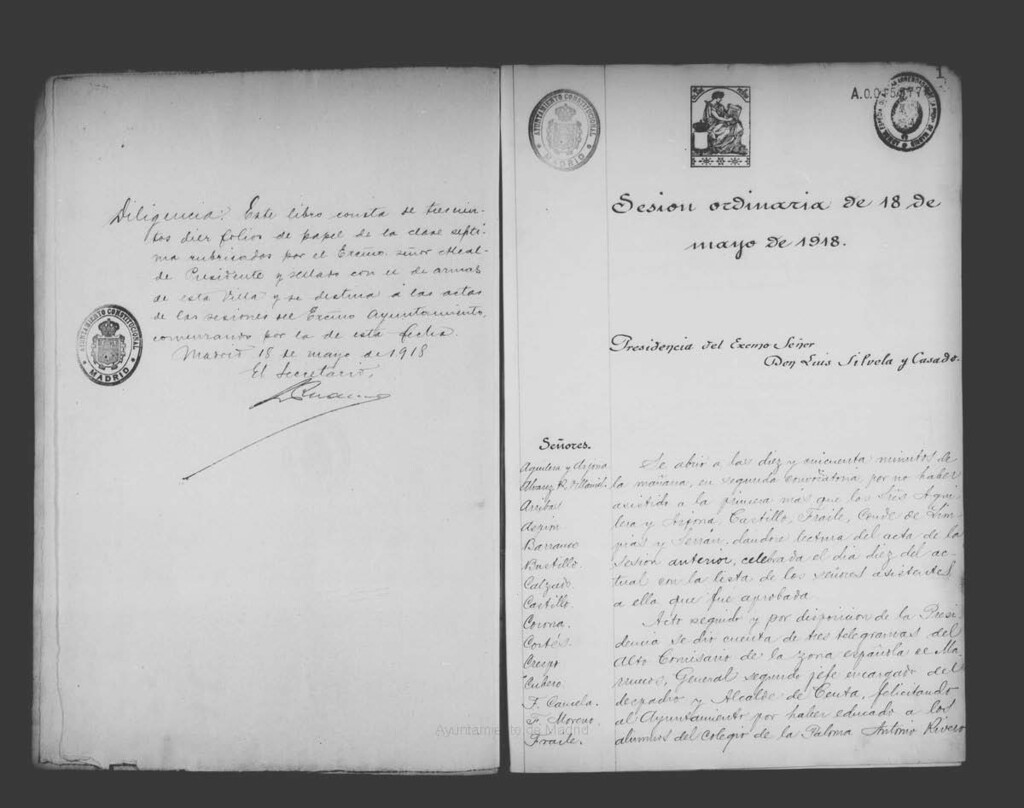 Miniatura de Actas de acuerdos del Ayuntamiento. Tomo 572 del año 1918 (18 mayo a 17 julio)