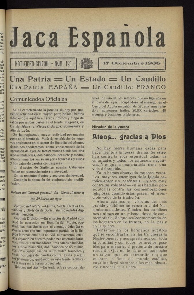 Miniatura de Jaca española : noticiero oficial del 17 de diciembre de 1936, nº 125