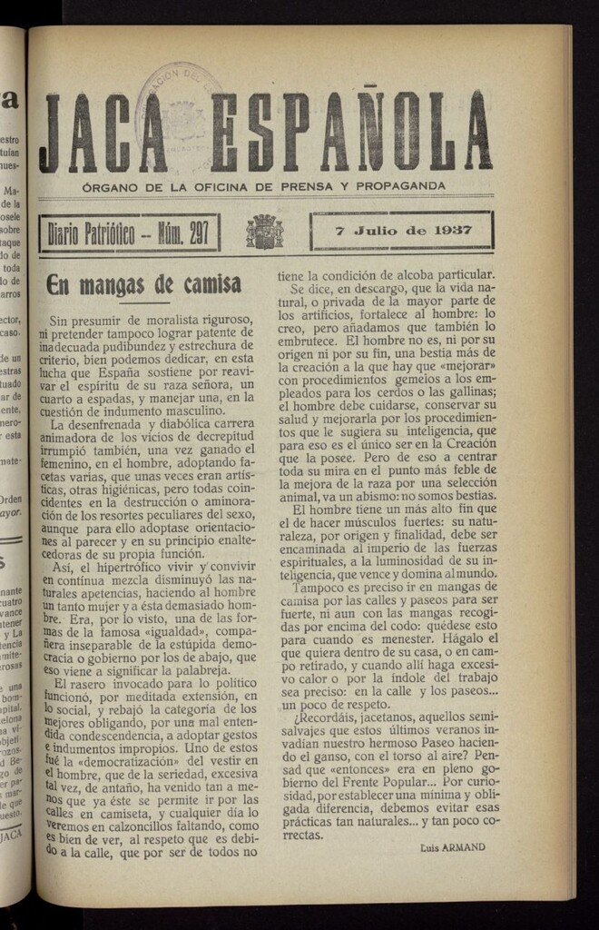 Miniatura de Jaca española : noticiero oficial del 7 de julio de 1937, nº 297
