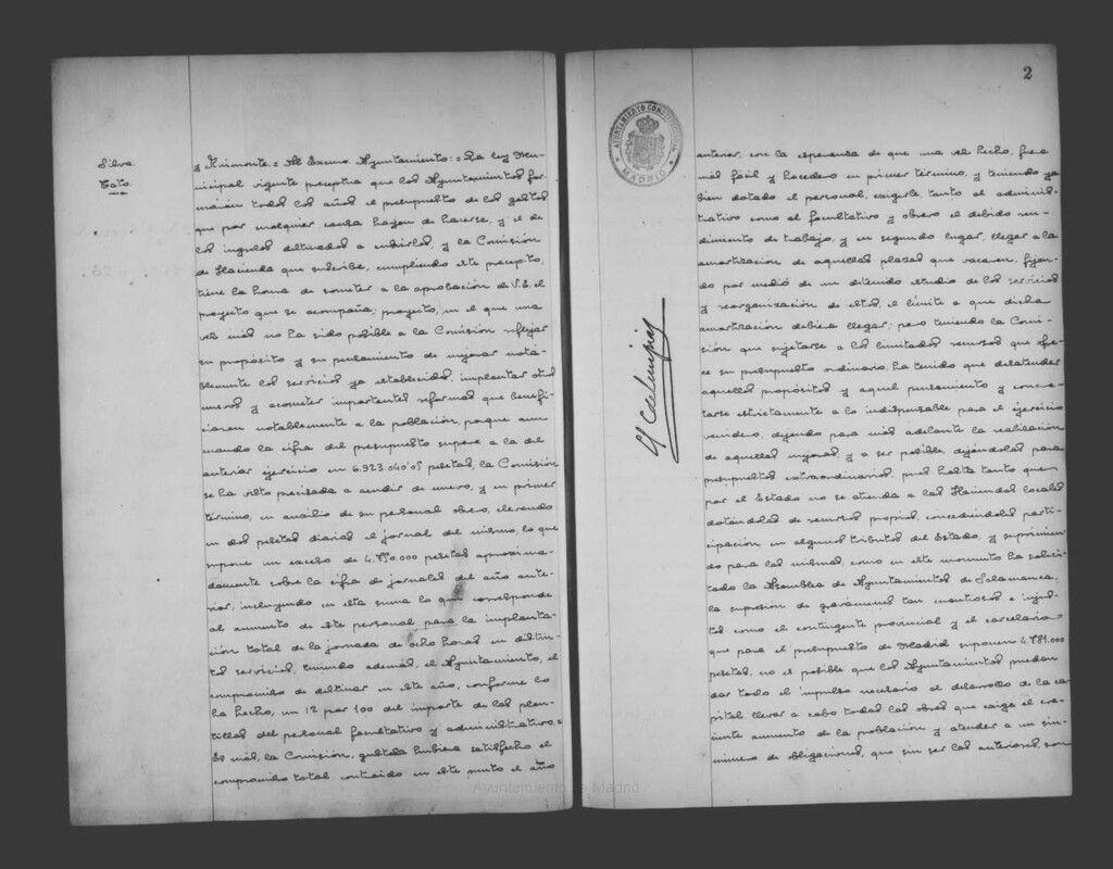 Miniatura de Actas de acuerdos del Ayuntamiento. Tomo 591 del año 1921 (sesiones extraordinarias 21 a 26 febrero 1921)