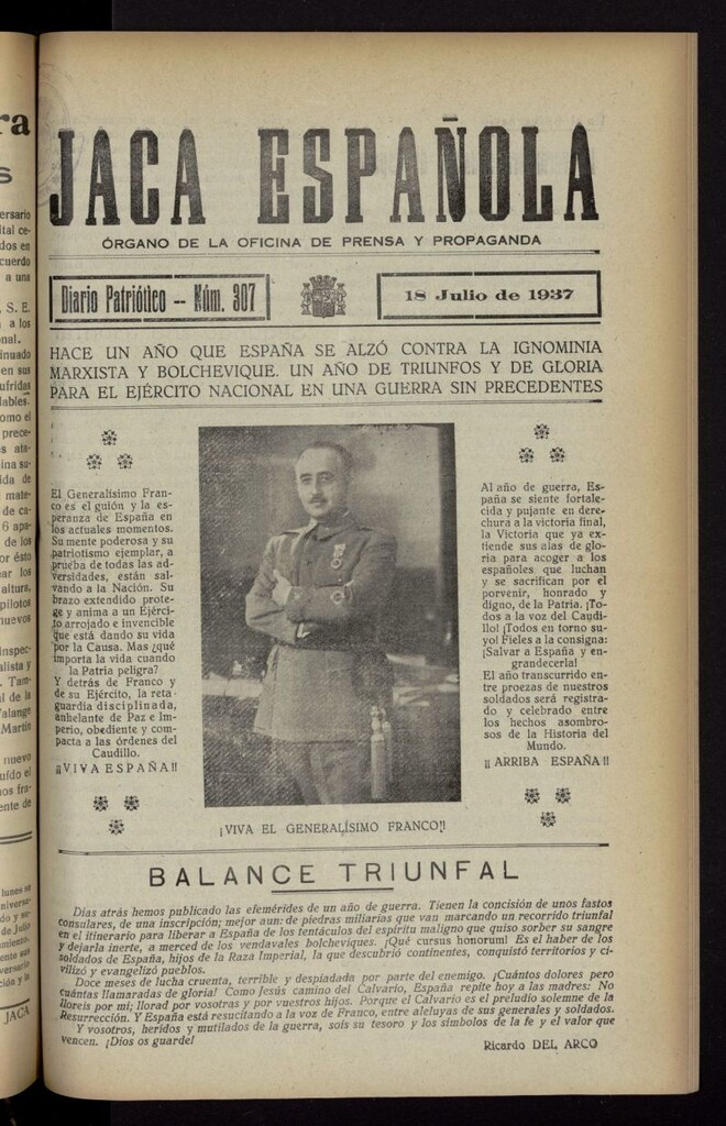 Miniatura de Jaca española : noticiero oficial del 18 de julio de 1937, nº 307