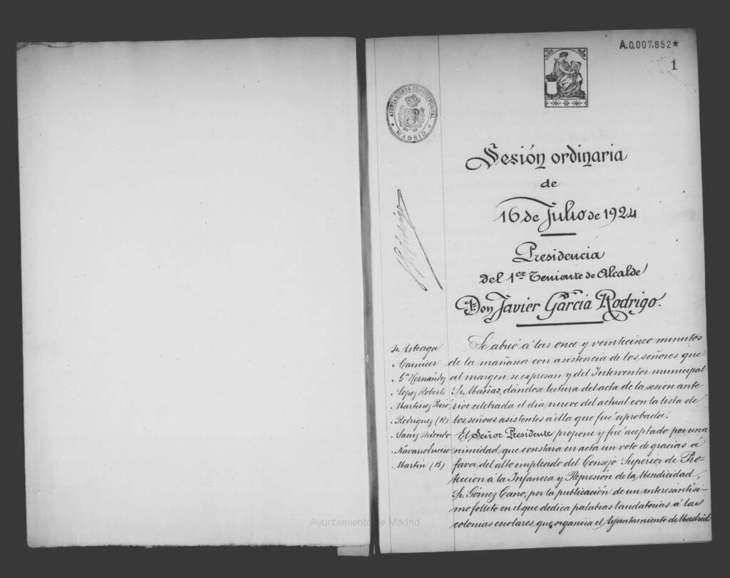 Miniatura de Actas de acuerdos del Ayuntamiento. Tomo 618 del año 1924 (16 julio a 10 septiembre)
