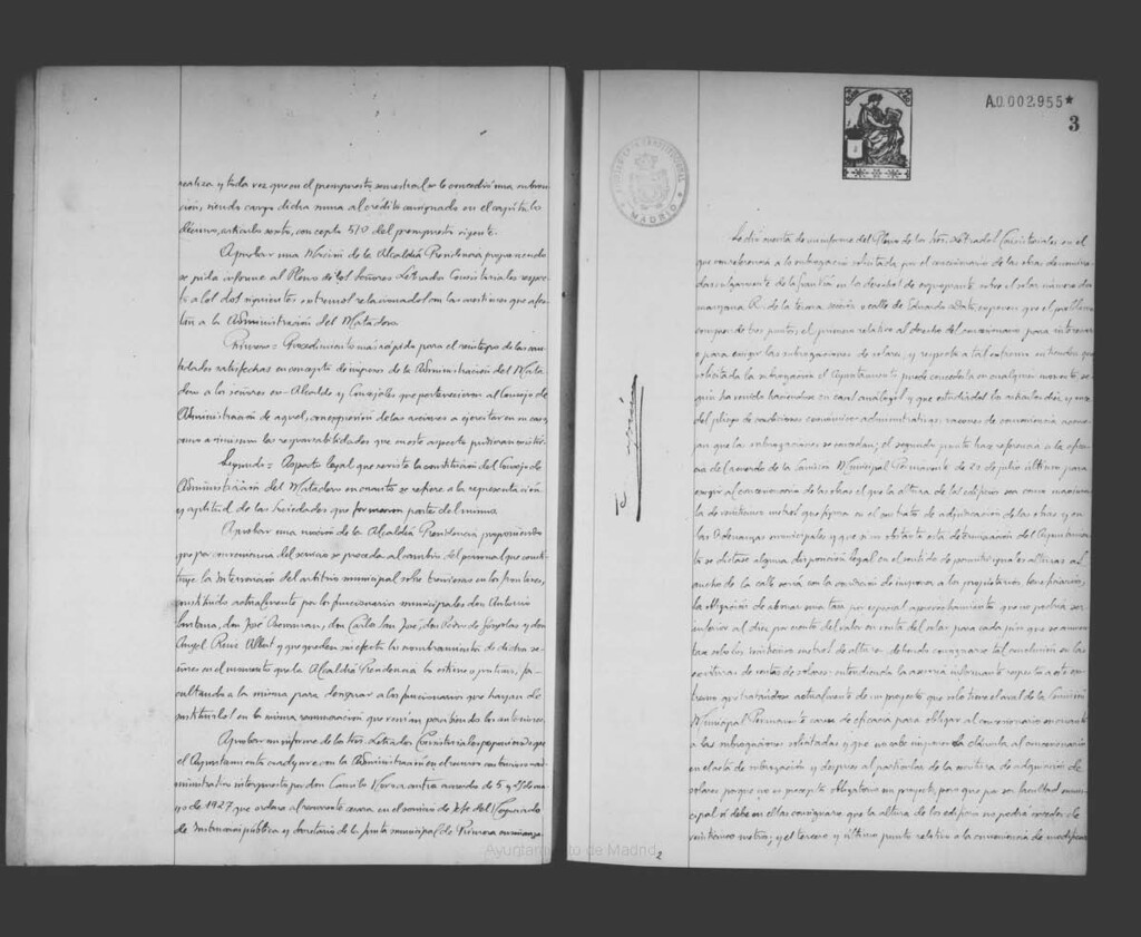 Miniatura de Actas de acuerdos del Ayuntamiento. Tomo 647 del año 1927 (3 agosto a 26 octubre)