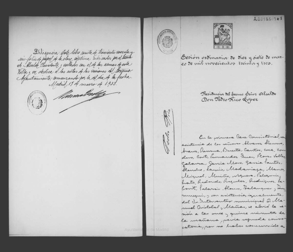 Miniatura de Actas de acuerdos del Ayuntamiento. Tomo 700 del año 1933 (17 marzo a 7 abril)