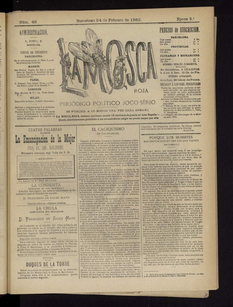 Miniatura de La Mosca Roja del 24 de febrero de 1883, nº 48