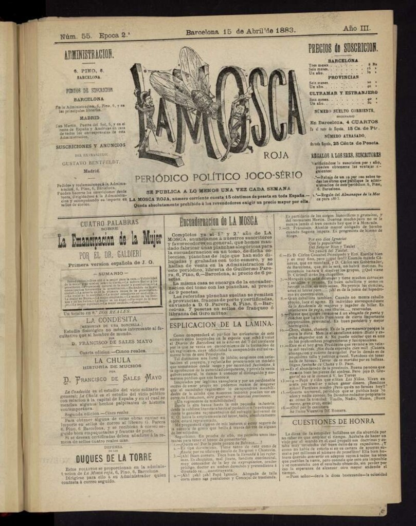 Miniatura de La Mosca Roja del 15 de abril de 1883, nº 55