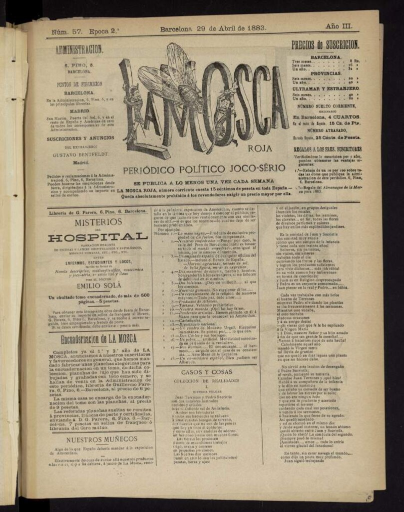 Miniatura de La Mosca Roja del 29 de abril de 1883, nº 57