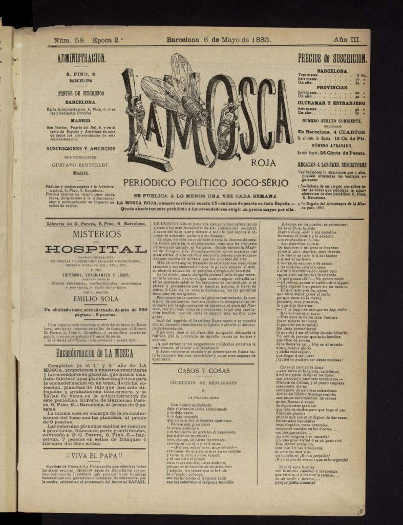 Miniatura de La Mosca Roja del 6 de mayo de 1883, nº 58