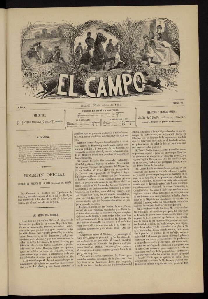Miniatura de El Campo : agricultura, jardinería y sport del 16 de abril de 1881, nº 10