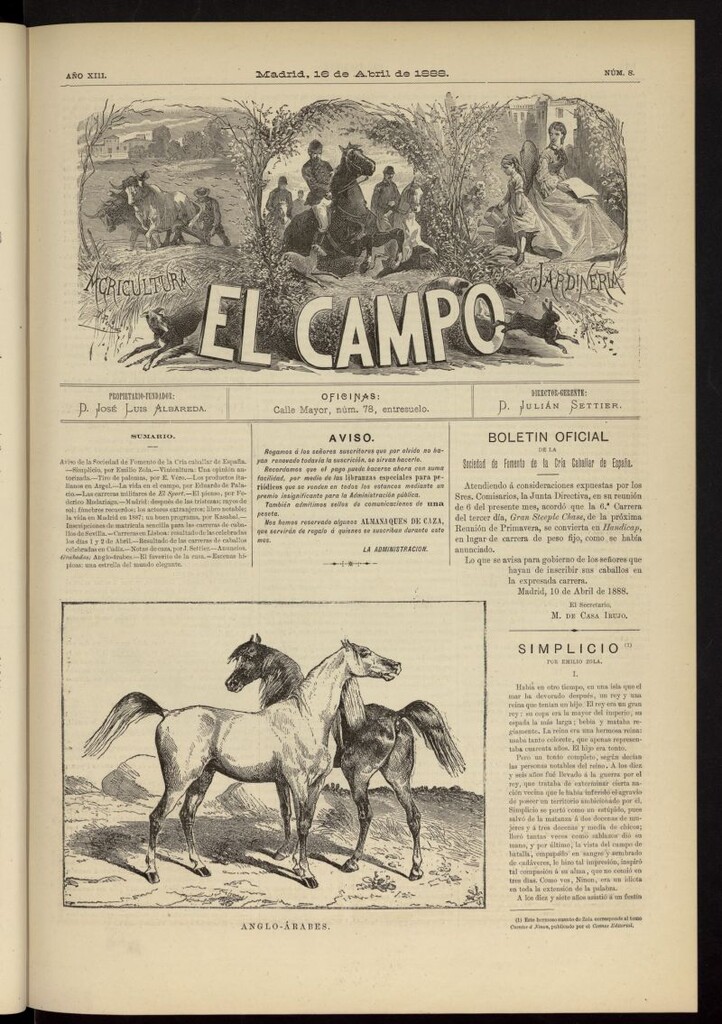 Miniatura de El Campo : agricultura, jardinería y sport del 16 de abril de 1888, nº 8