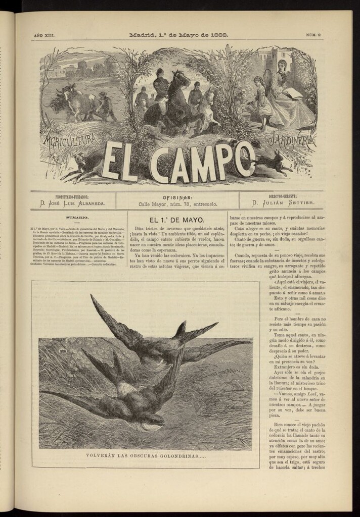 Miniatura de El Campo : agricultura, jardinería y sport del 1 de mayo de 1888, nº 9