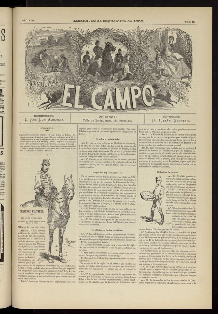 Miniatura de El Campo : agricultura, jardinería y sport del 16 de septiembre de 1888, nº 18