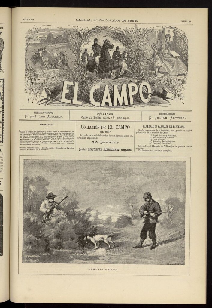 Miniatura de El Campo : agricultura, jardinería y sport del 1 de octubre de 1888, nº 19