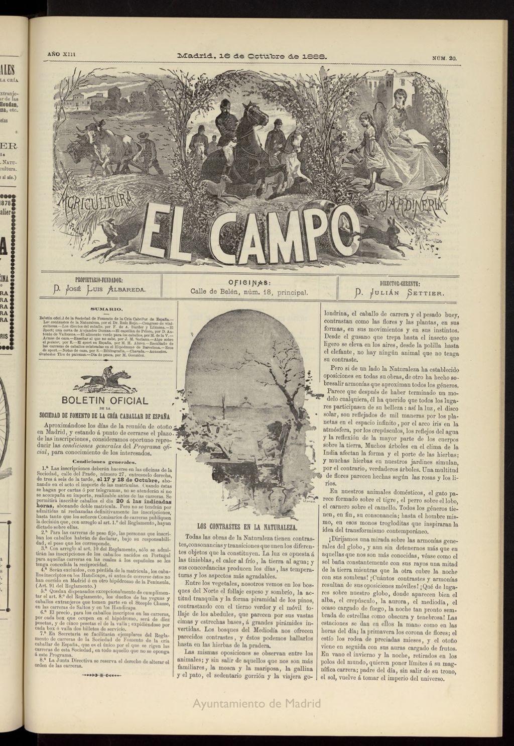 Miniatura de El Campo : agricultura, jardinería y sport del 16 de octubre de 1888, nº 20