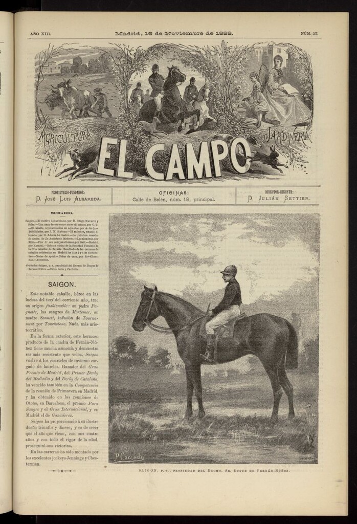 Miniatura de El Campo : agricultura, jardinería y sport del 16 de noviembre de 1888, nº 22
