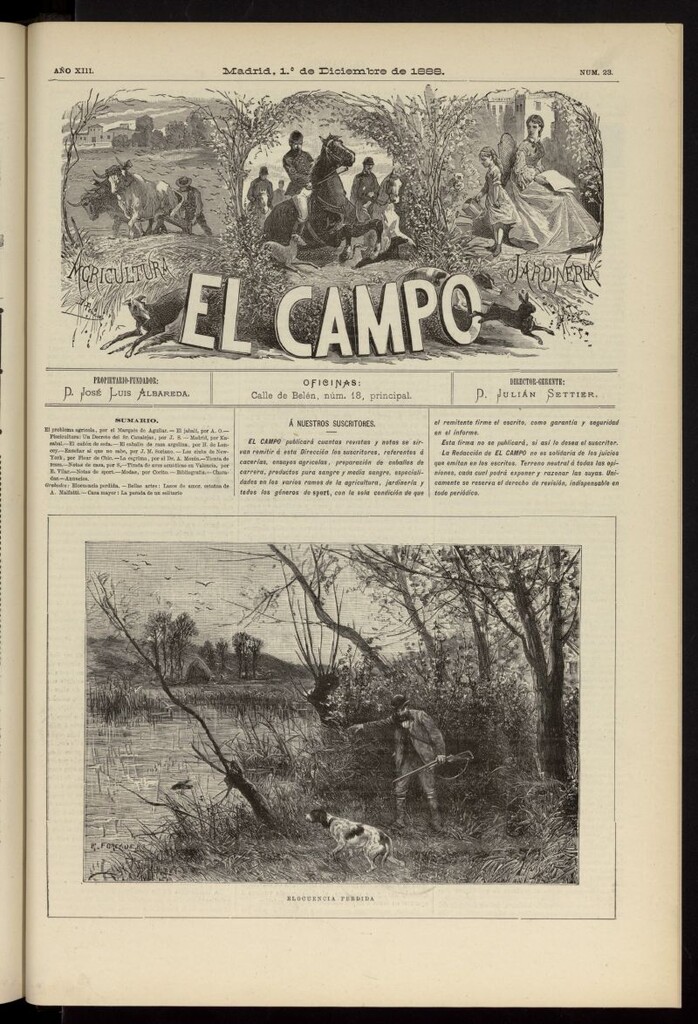 Miniatura de El Campo : agricultura, jardinería y sport del 1 de diciembre de 1888, nº 23