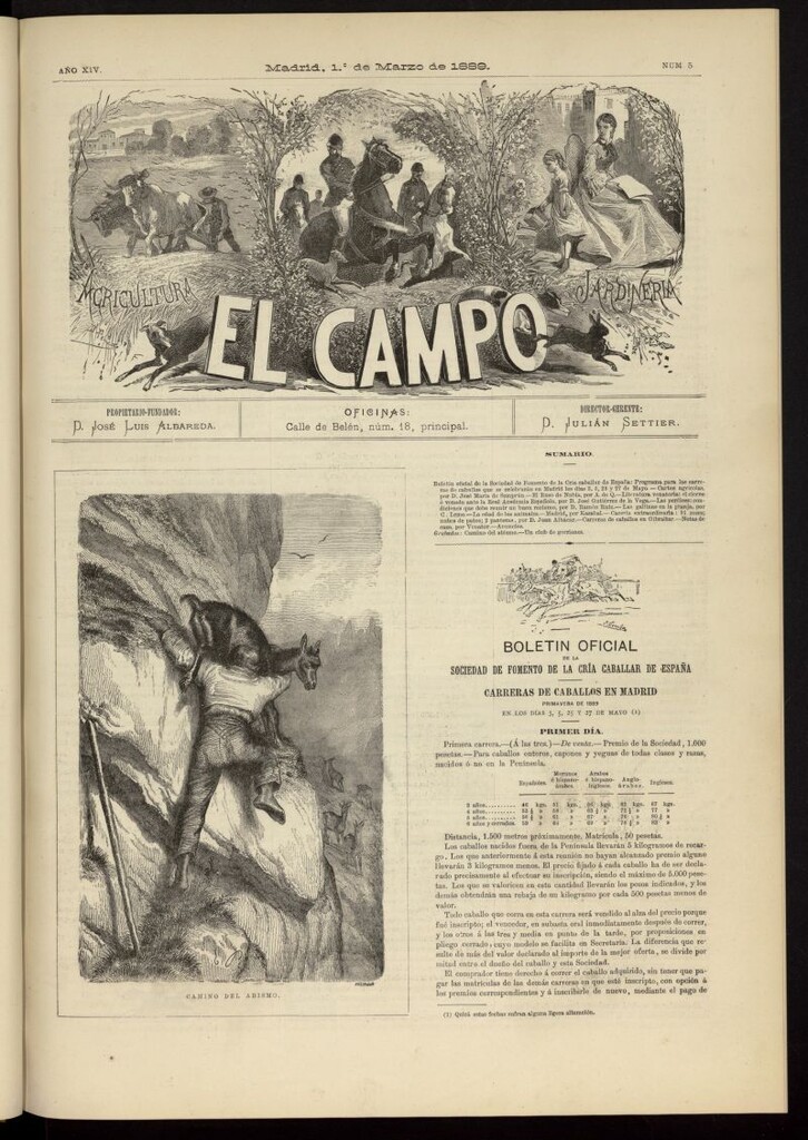 Miniatura de El Campo : agricultura, jardinería y sport del 1 de marzo de 1889, nº 5