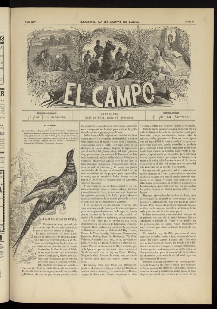 Miniatura de El Campo : agricultura, jardinería y sport del 1 de mayo de 1889, nº 9