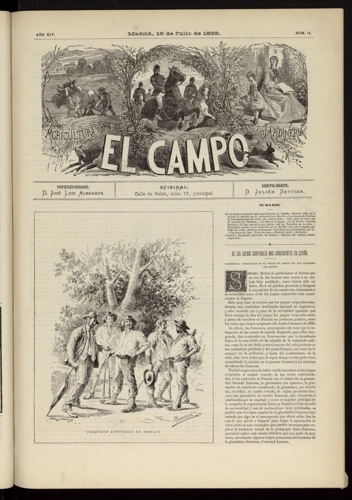 Miniatura de El Campo : agricultura, jardinería y sport del 16 de julio de 1889, nº 14