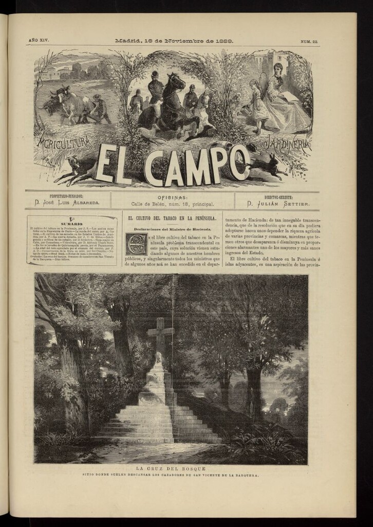Miniatura de El Campo : agricultura, jardinería y sport del 16 de noviembre de 1889, nº 22