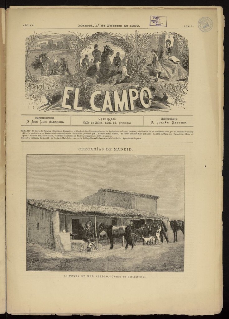 Miniatura de El Campo : agricultura, jardinería y sport del 1 de febrero de 1890, nº 3