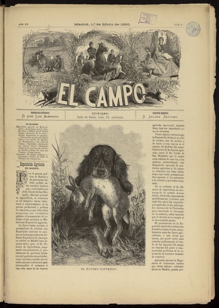 Miniatura de El Campo : agricultura, jardinería y sport del 1 de mayo de 1890, nº 9