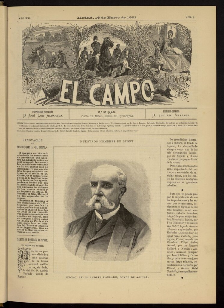 Miniatura de El Campo : agricultura, jardinería y sport del 16 de enero de 1891, nº 2