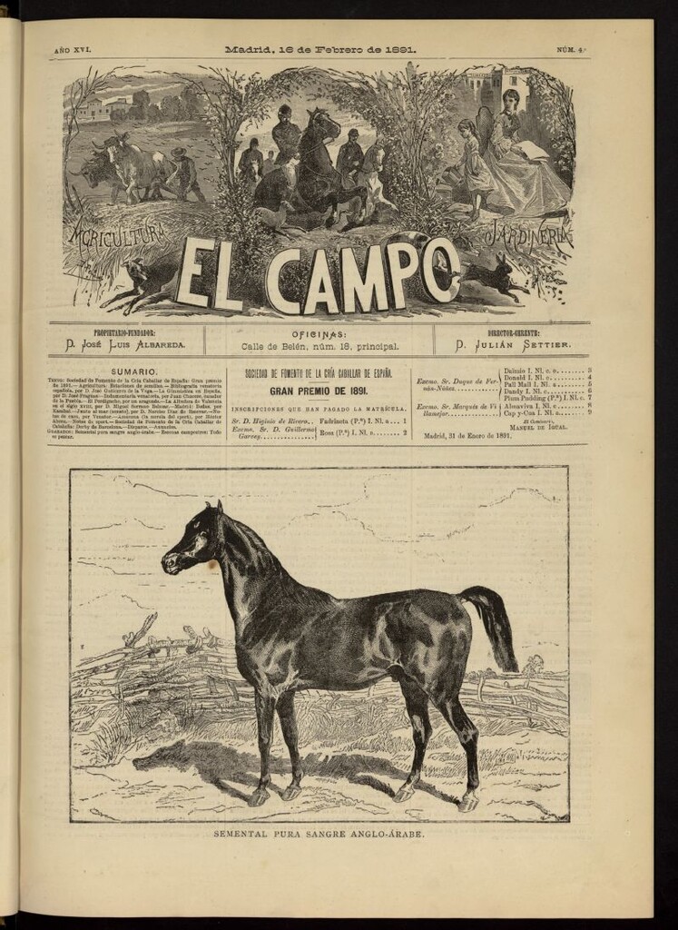 Miniatura de El Campo : agricultura, jardinería y sport del 16 de febrero de 1891, nº 4