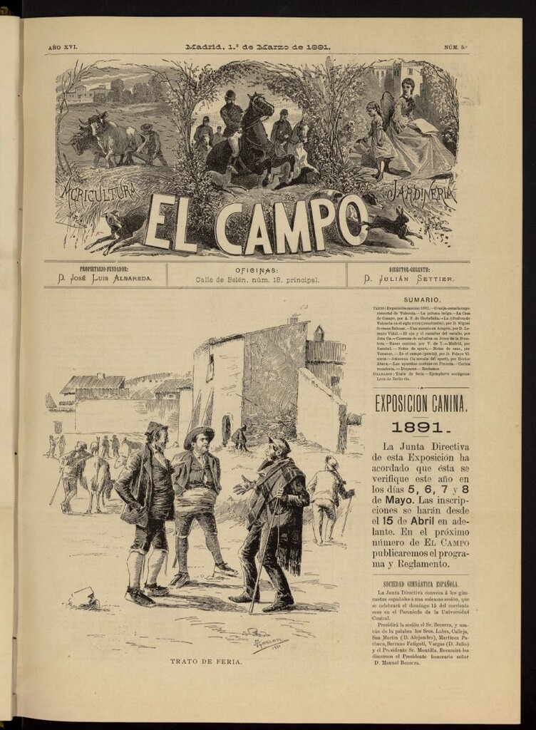 Miniatura de El Campo : agricultura, jardinería y sport del 1 de marzo de 1891, nº 5