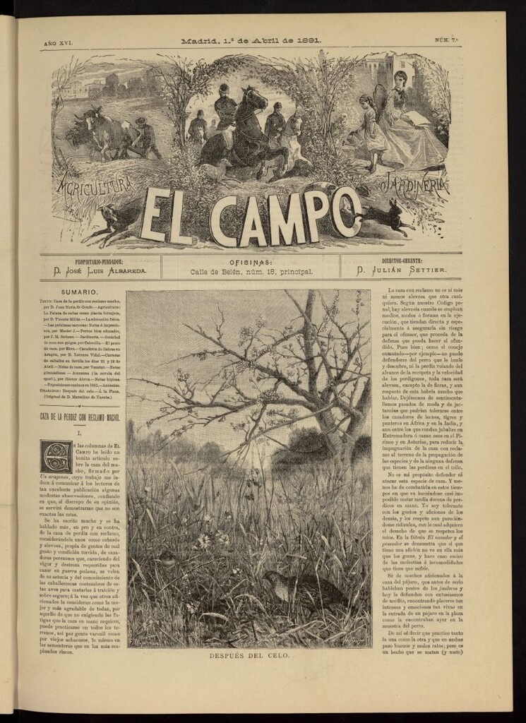 Miniatura de El Campo : agricultura, jardinería y sport del 1 de abril de 1891, nº 7