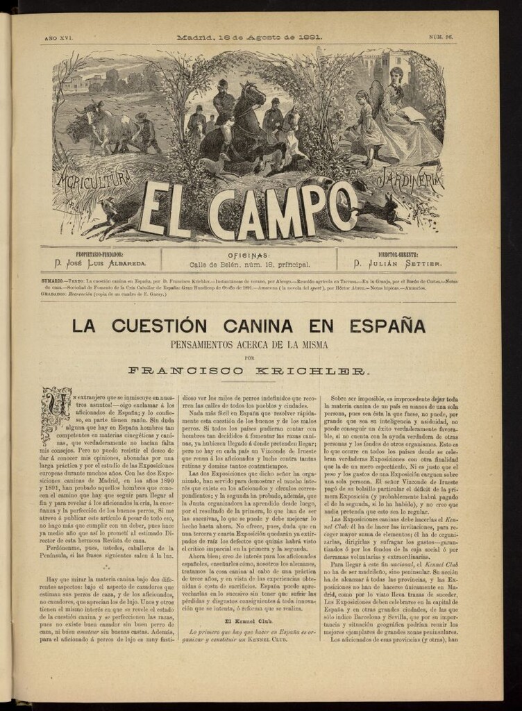 Miniatura de El Campo : agricultura, jardinería y sport del 16 de agosto de 1891, nº 16