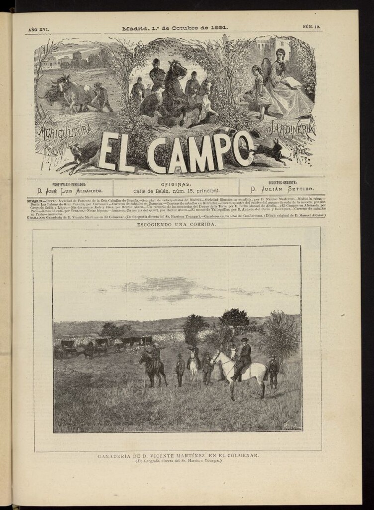 Miniatura de El Campo : agricultura, jardinería y sport del 1 de octubre de 1891, nº 19