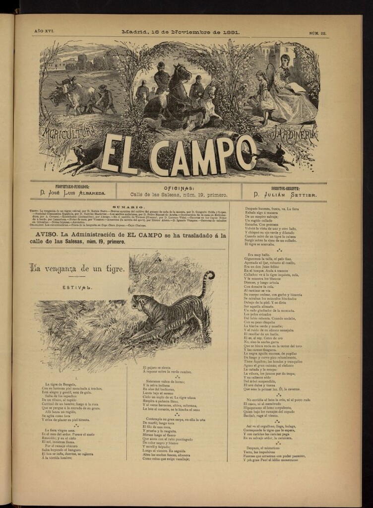 Miniatura de El Campo : agricultura, jardinería y sport del 16 de noviembre de 1891, nº 22