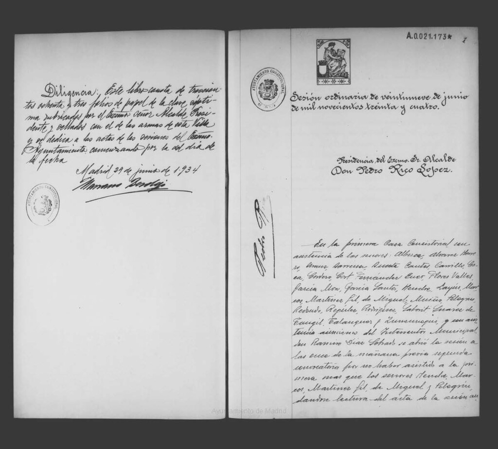 Miniatura de Actas de acuerdos del Ayuntamiento. Tomo 715 del año 1934 (29 junio a 3 agosto)