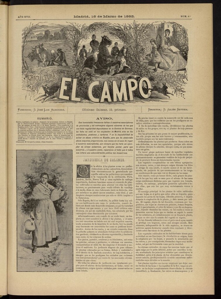 Miniatura de El Campo : agricultura, jardinería y sport del 16 de marzo de 1892, nº 6