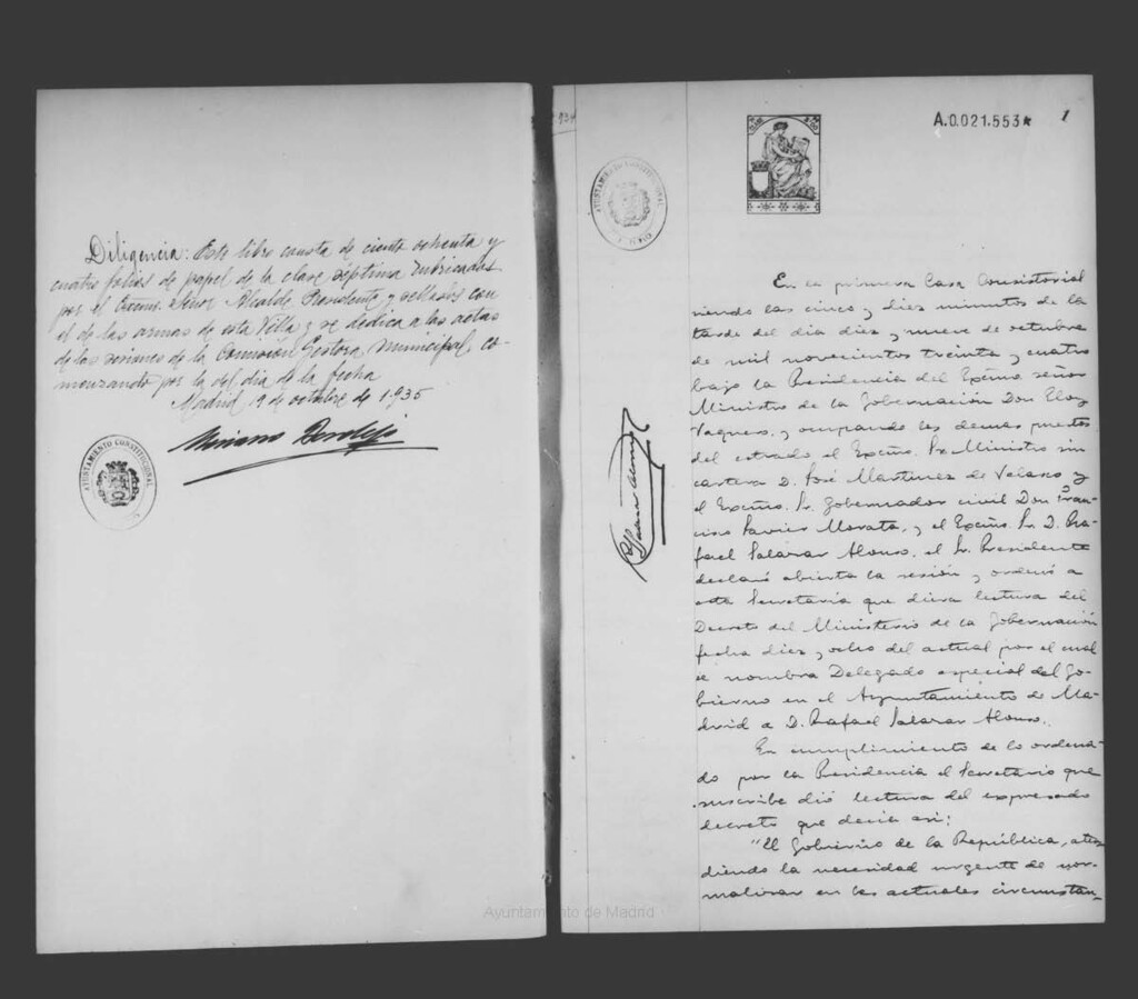 Miniatura de Actas de acuerdos del Ayuntamiento. Tomo 717 del año 1934 (19 octubre a 30 noviembre)