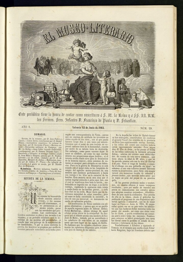 Miniatura de El Museo Literario : periódico semanal de ciencias, literatura, artes, industria y conocimientos útiles del 12 de junio de 1864, nº 29